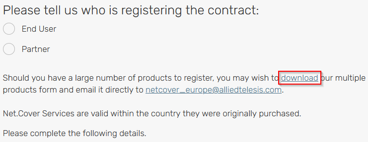 Registering NetCover